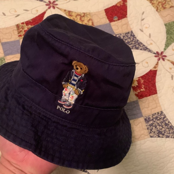 Polo: Bear cotton twill bucket hat. - Picture 7 of 10
